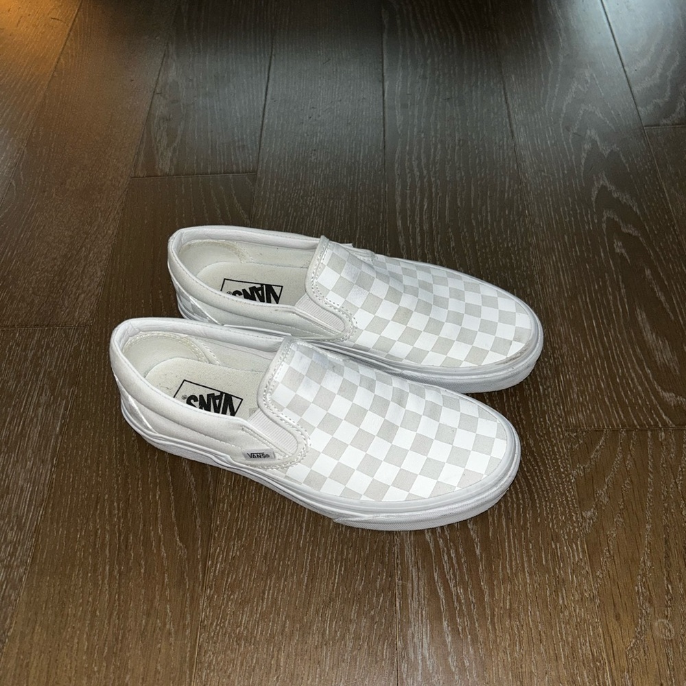 Vans Classic White Checkered Slip-On Sneakers